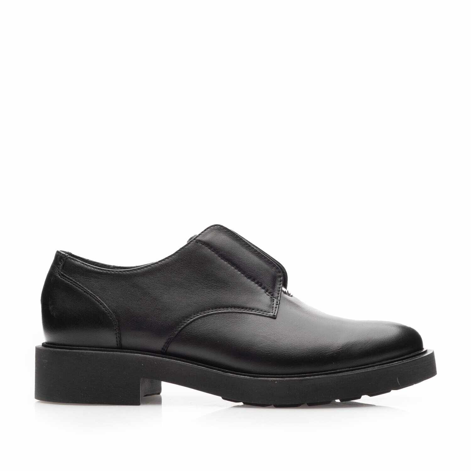 Pantofi casual damă din piele naturală, Leofex - 393 Negru box