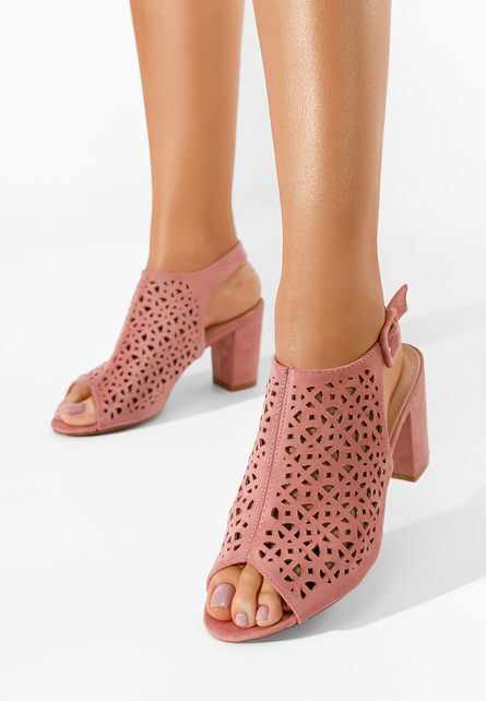 Sandale cu toc gros Gefsa roz