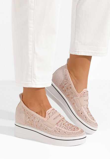 Pantofi casual cu platforma Zalia roz