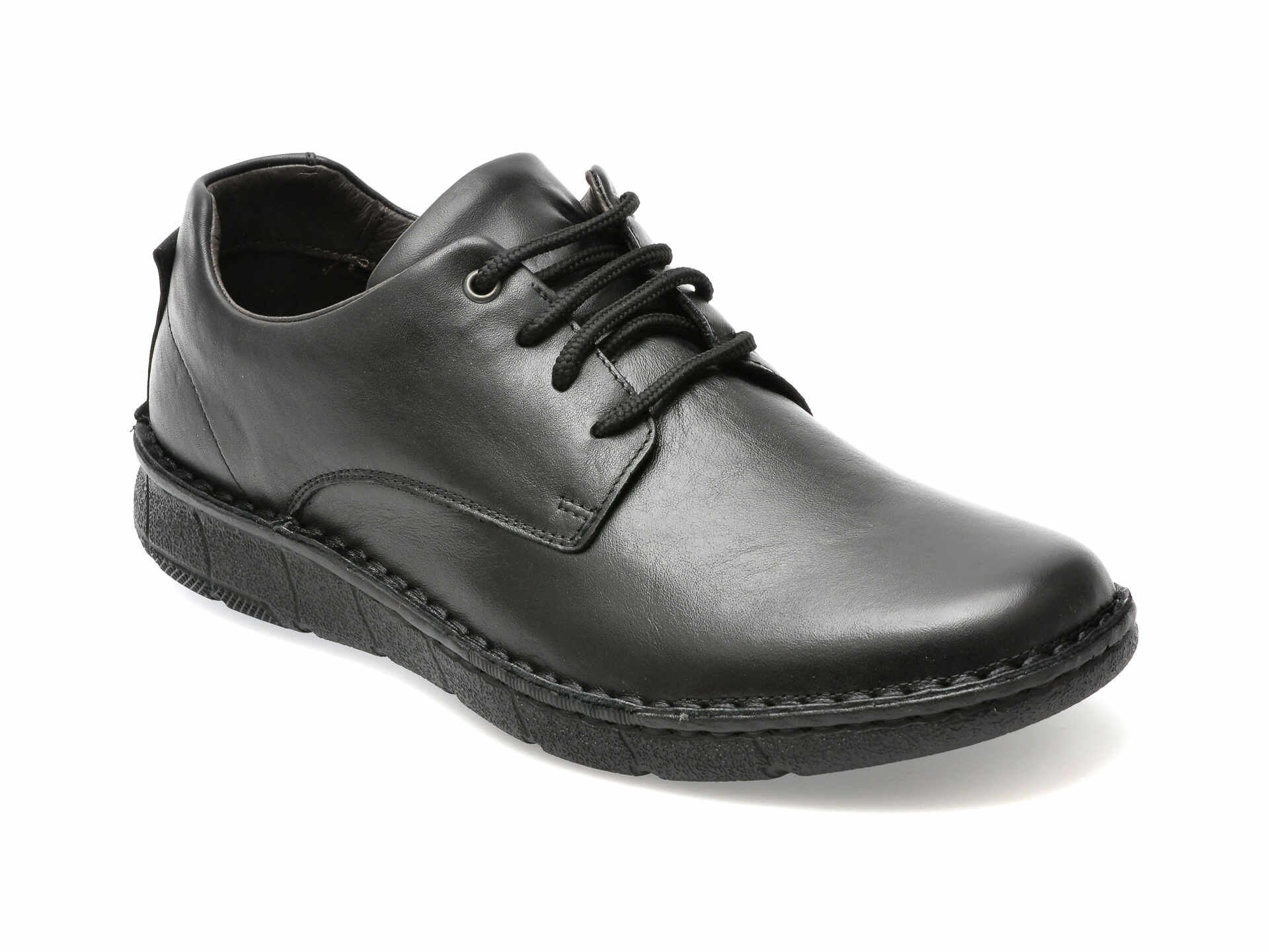 Pantofi OTTER negri, 7728, din piele naturala