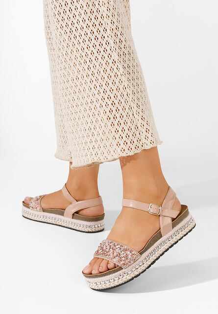 Sandale cu talpa groasa Carlisa roz