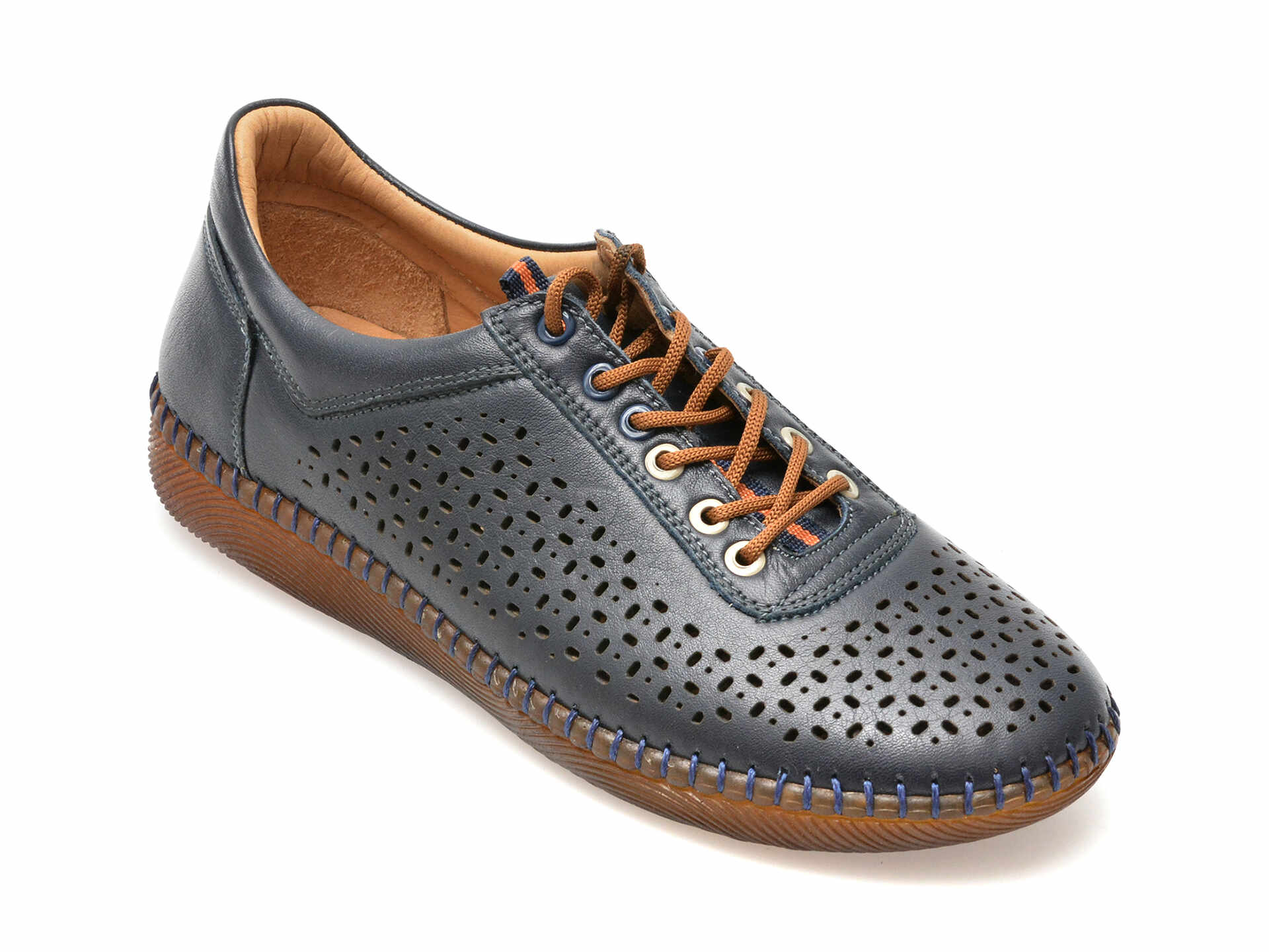 Pantofi OZIYS bleumarin, 22109, din piele naturala
