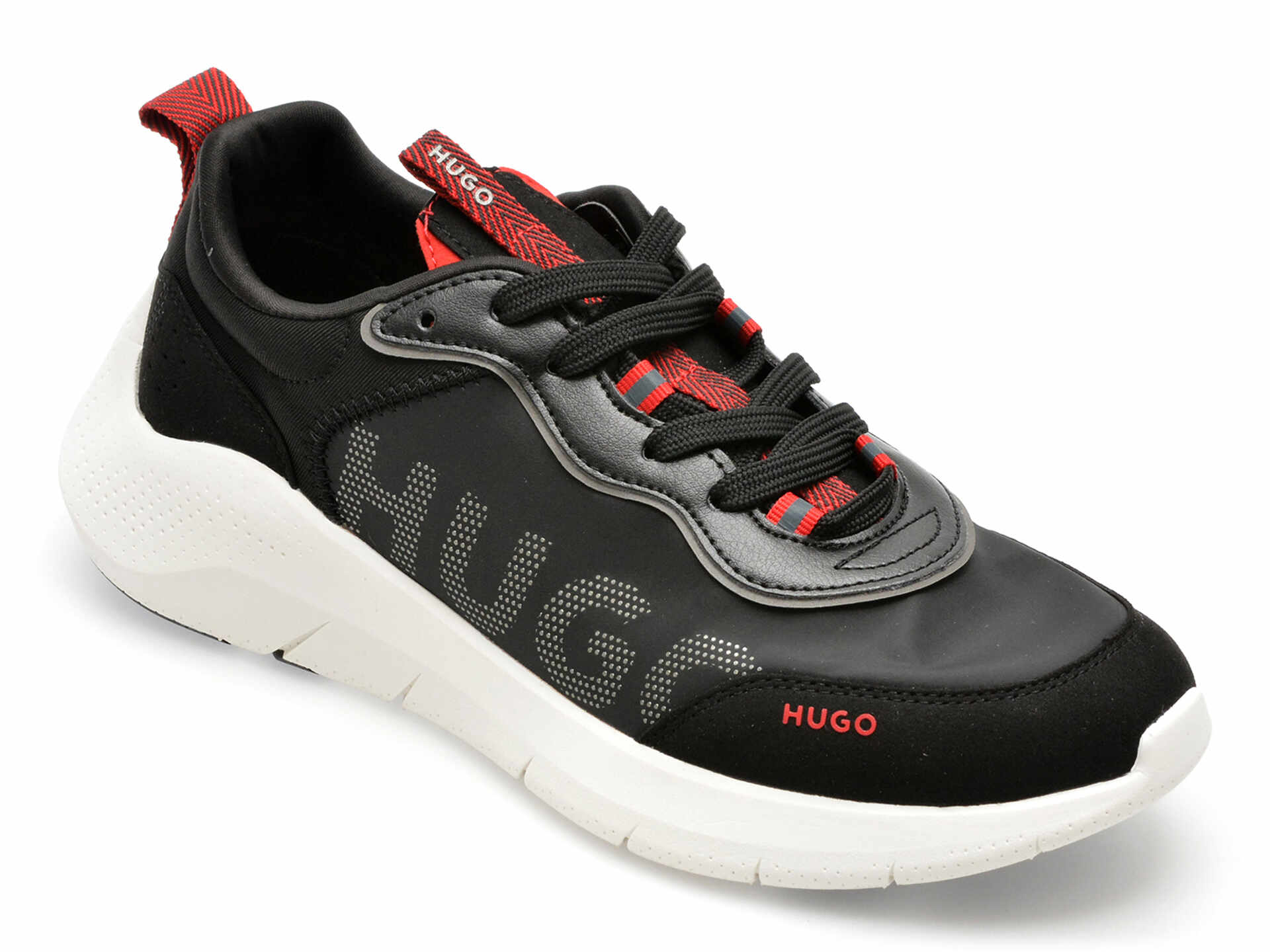 Pantofi HUGO negri, 3019, din material textil