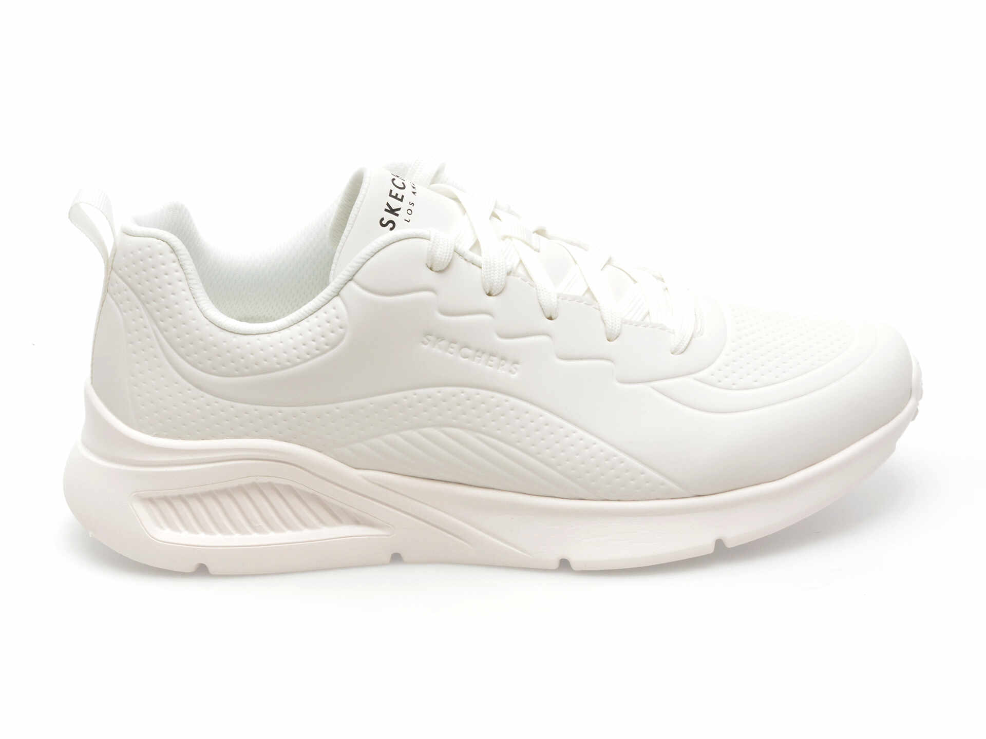Pantofi sport SKECHERS albi, UNO LITE, din piele ecologica