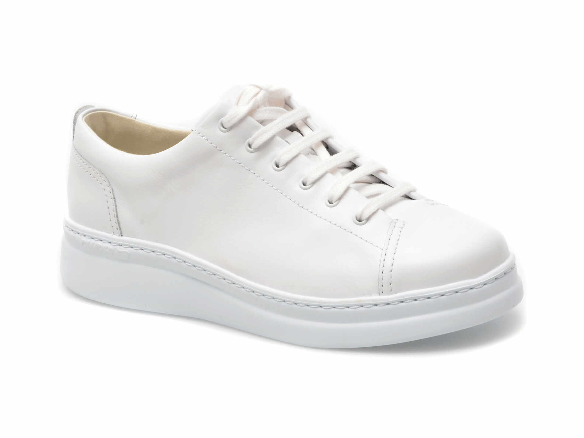 Pantofi CAMPER albi, RUNNER UP, din piele naturala