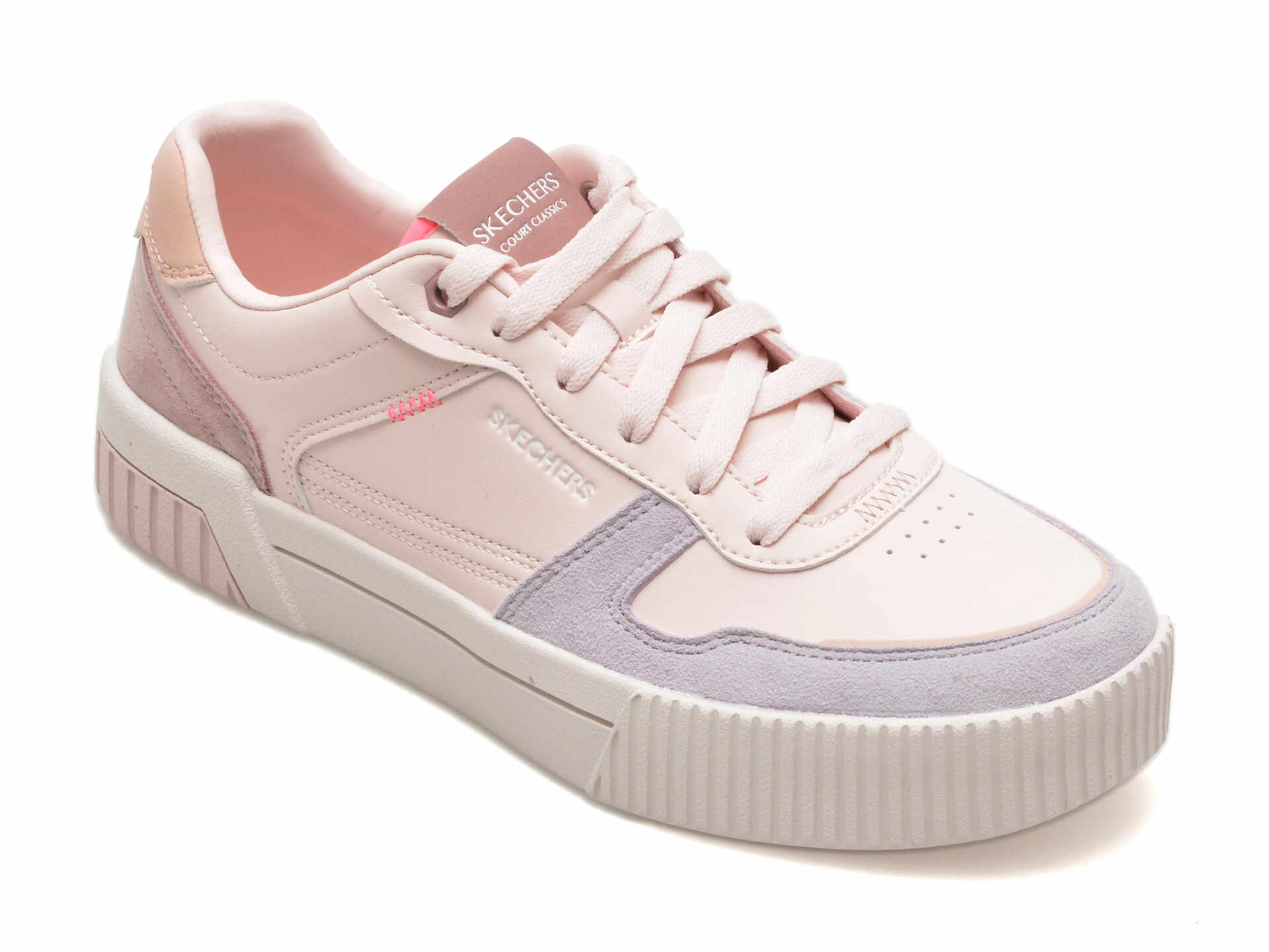 Pantofi SKECHERS roz, JADE, din piele ecologica
