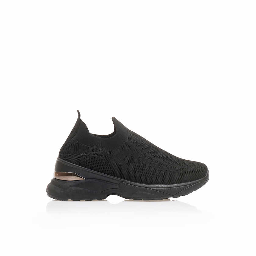 Pantofi sport Negri material textil șosetă cu talpă specială și detaliu Cenușiu