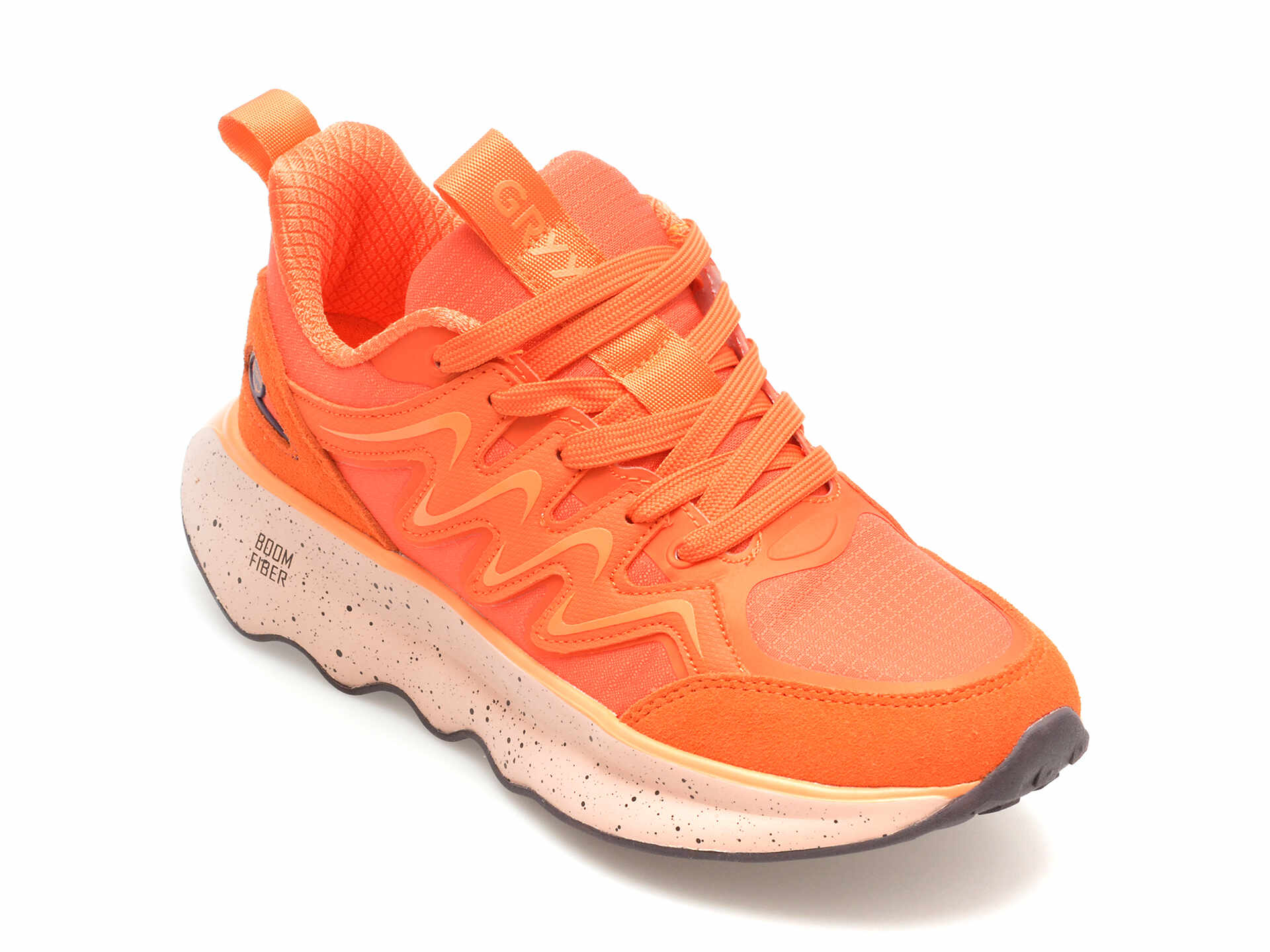 Pantofi sport GRYXX portocalii, 66022, din material textil si piele intoarsa