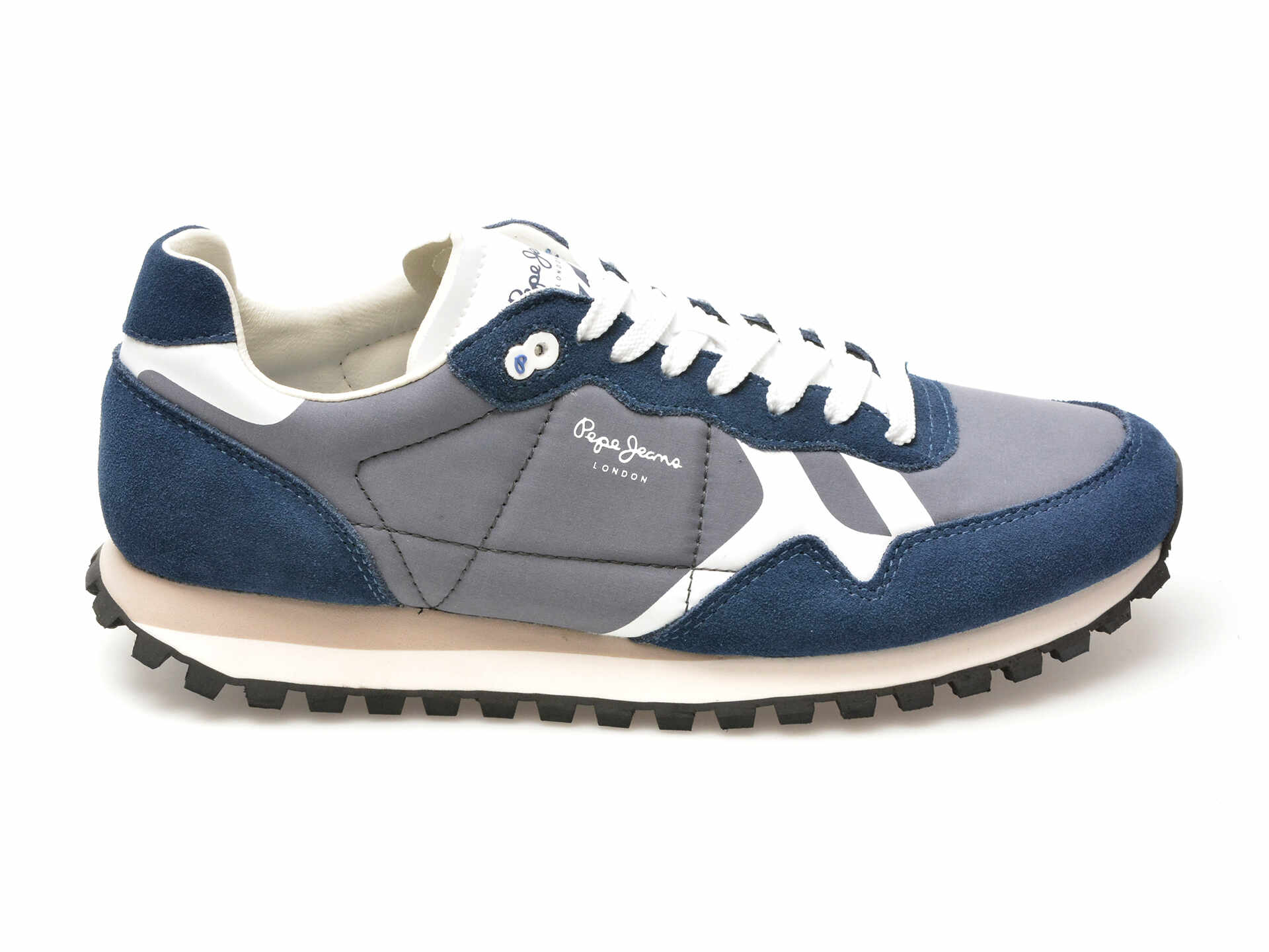 Pantofi sport PEPE JEANS bleumarin, BRIT-ON PRINT, din material textil