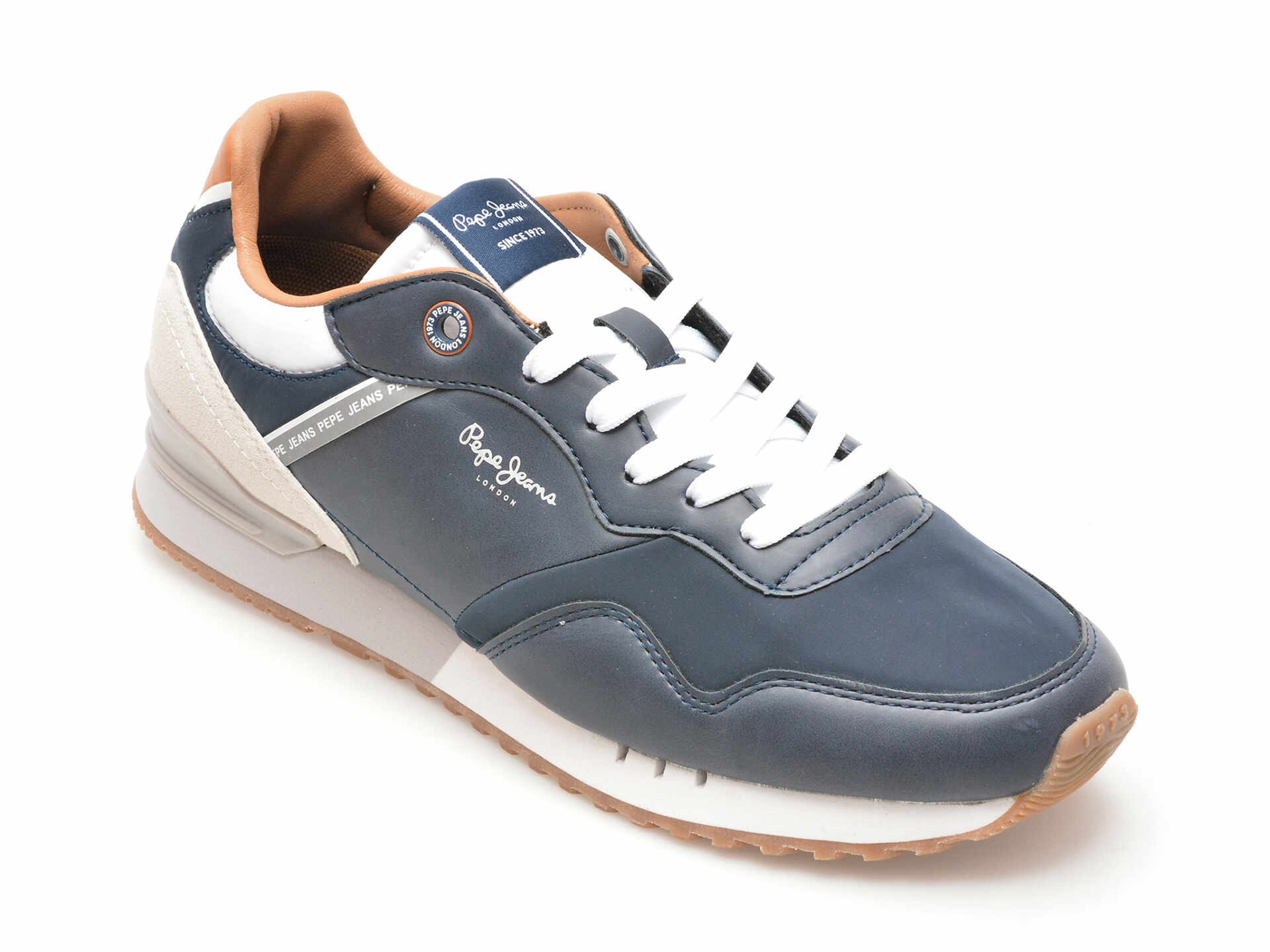 Pantofi sport PEPE JEANS bleumarin, LONDON COURT, din piele ecologica