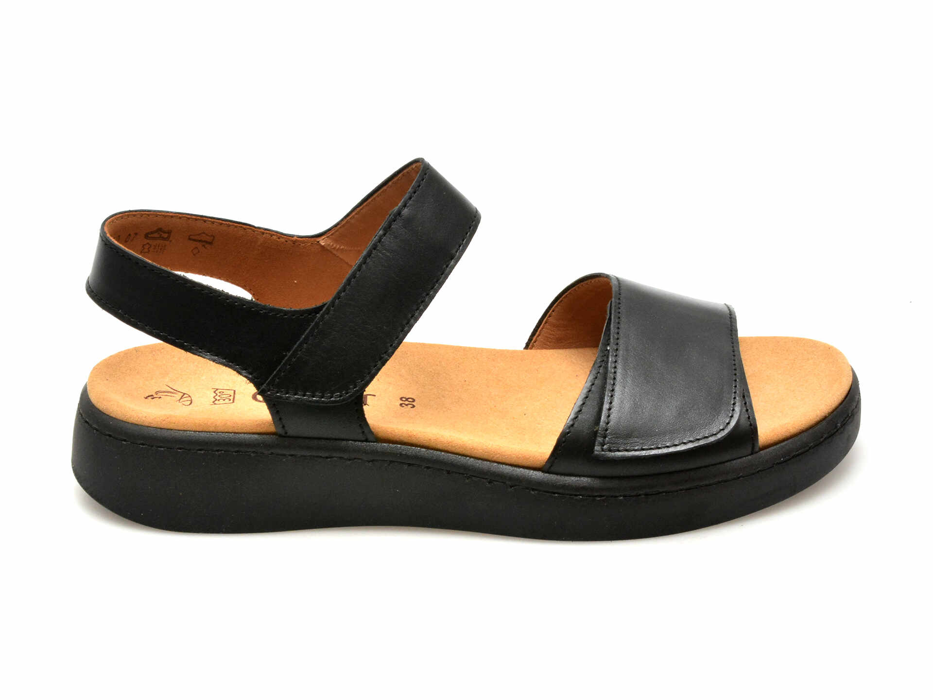 Sandale GABOR negre, 43711, din piele naturala
