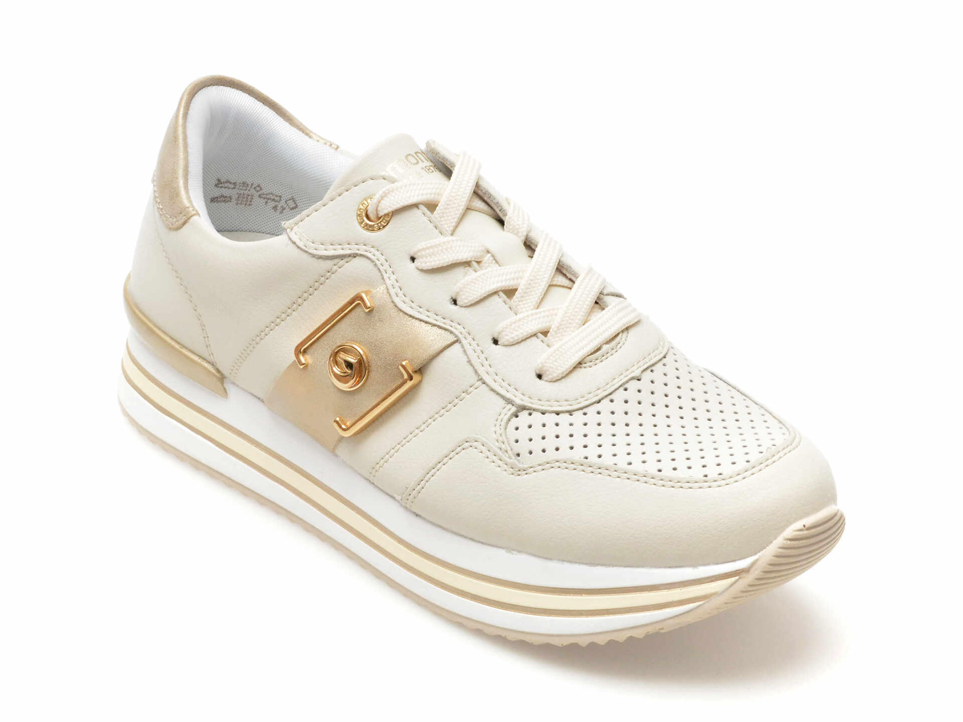 Pantofi casual REMONTE albi, D13221, din piele naturala
