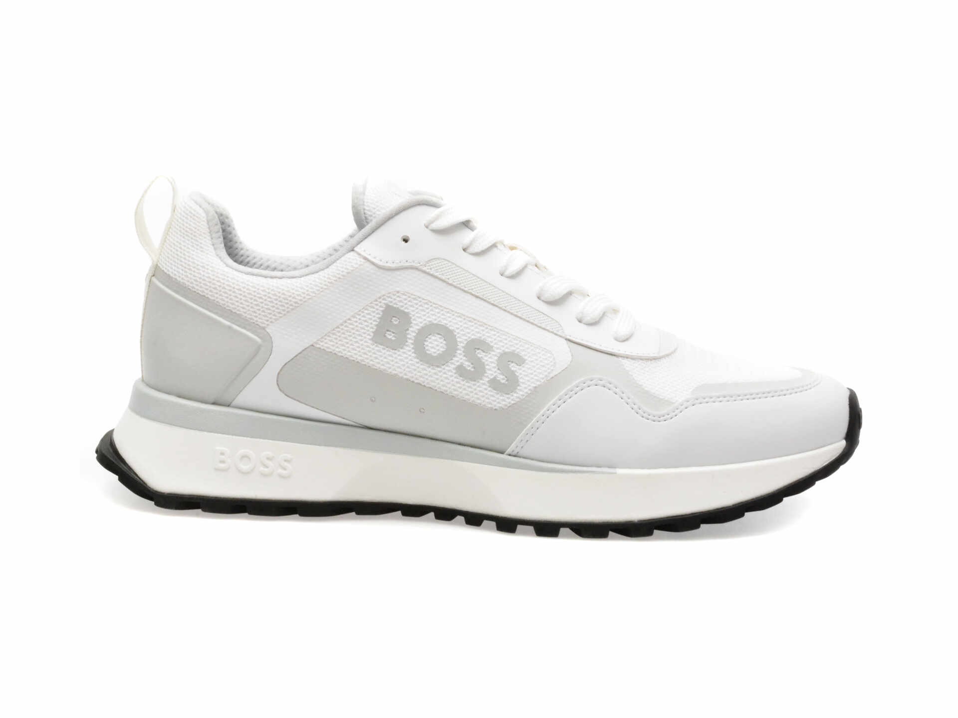 Pantofi sport BOSS albi, 7300, din piele ecologica