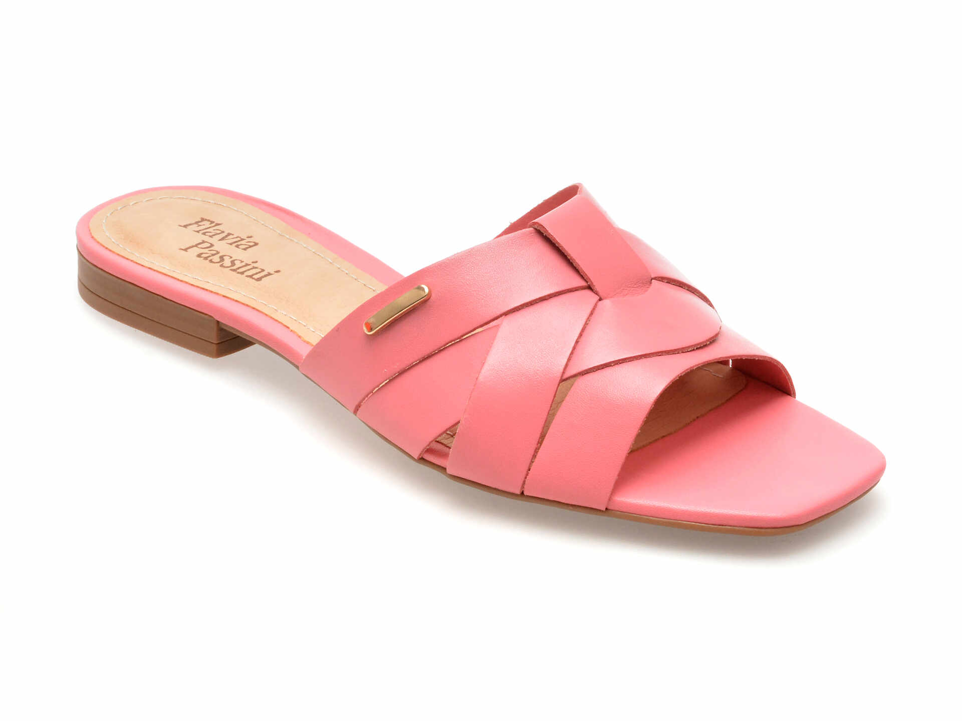 Papuci casual FLAVIA PASSINI roz, 3566011, din piele naturala