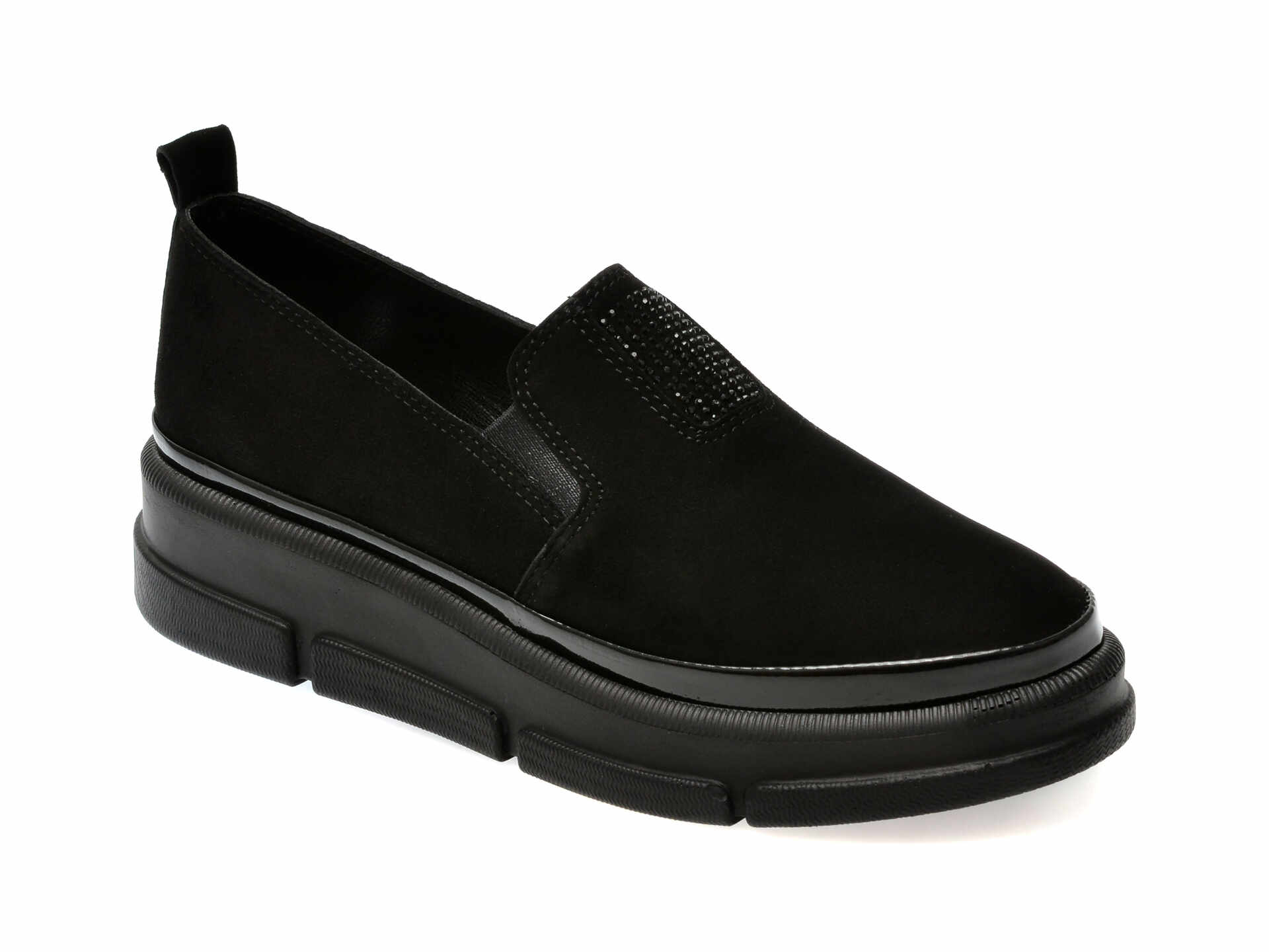 Pantofi casual EPICA negri, 387309, din piele intoarsa