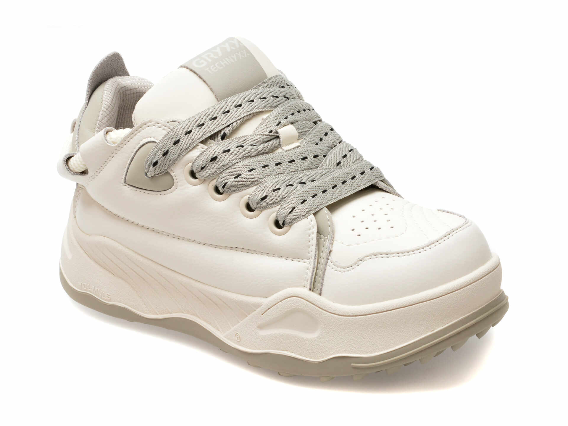 Pantofi casual GRYXX albi, 3563, din piele naturala