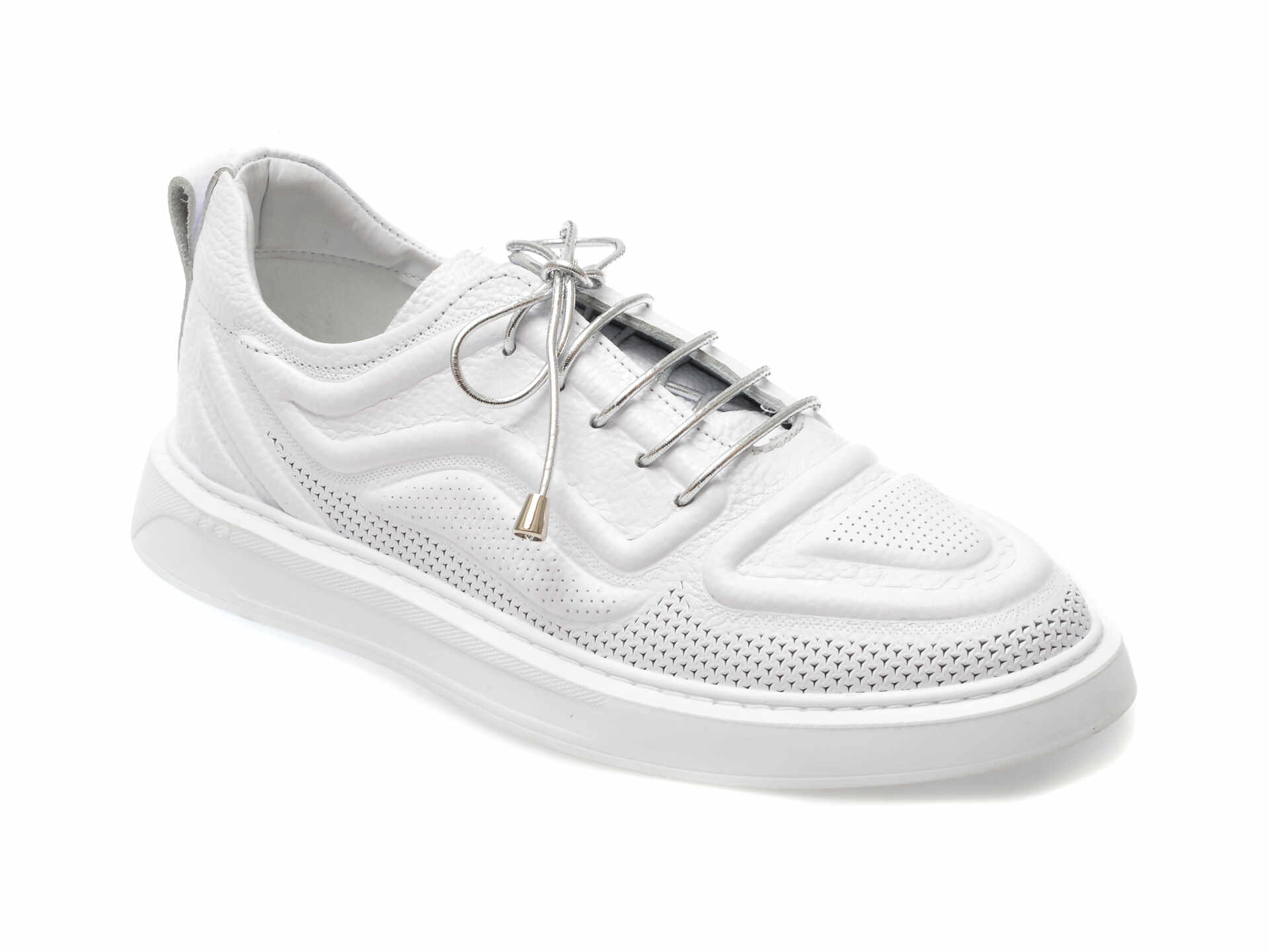 Pantofi casual GRYXX albi, 495123, din piele naturala