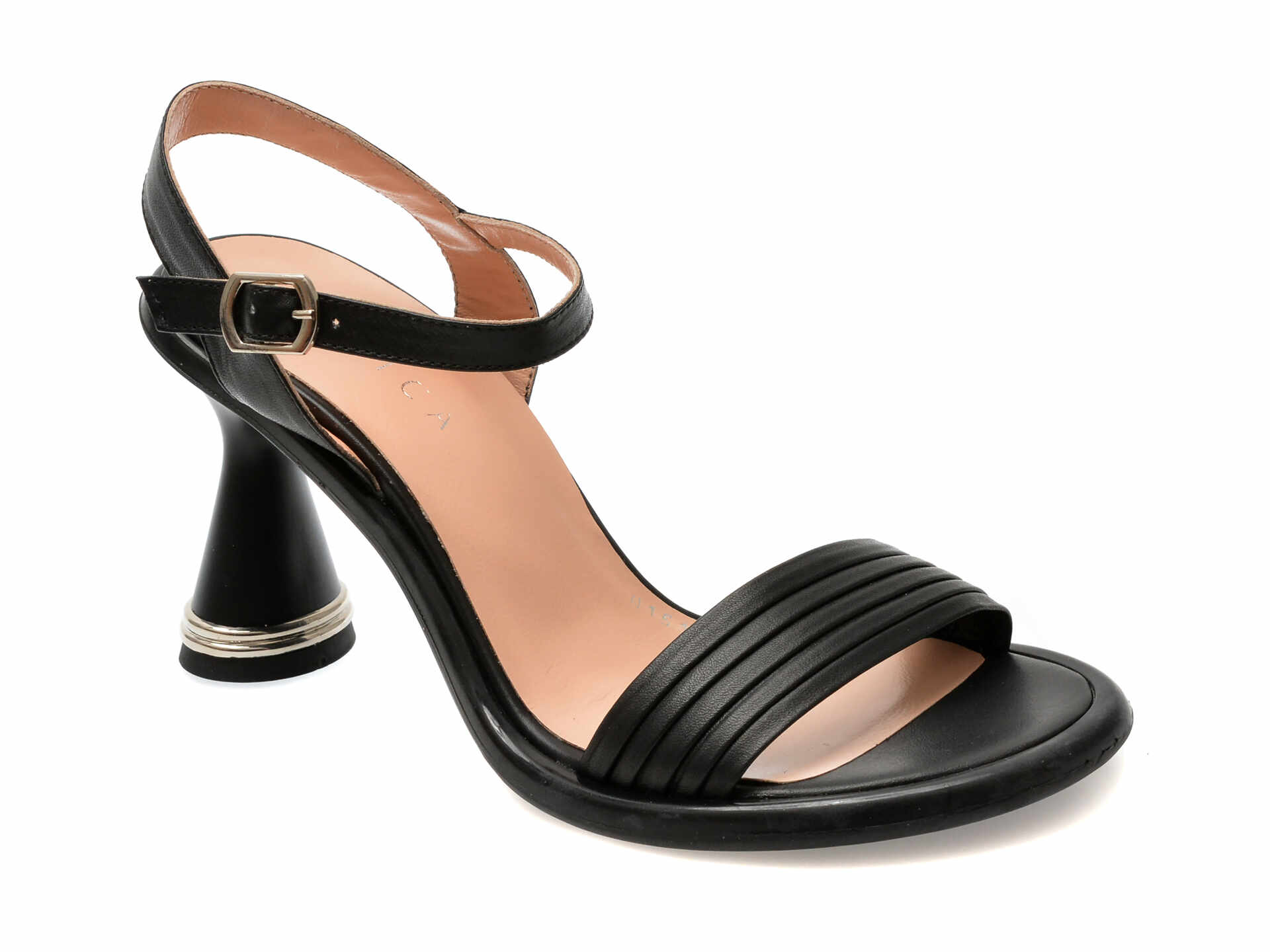 Sandale casual EPICA negre, 603020, din piele naturala
