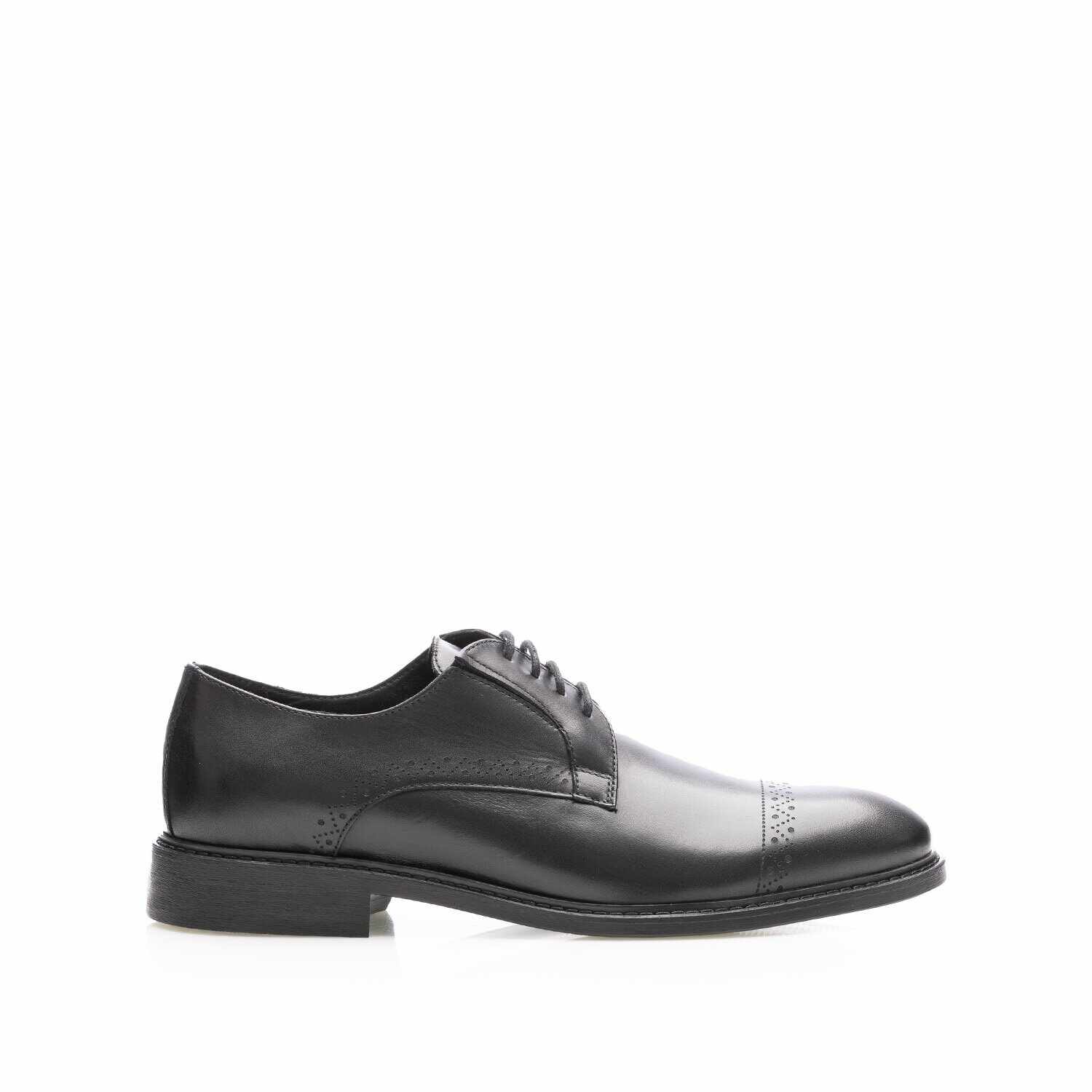 Pantofi casual bărbați din piele naturală, Leofex - 550 Negru Box