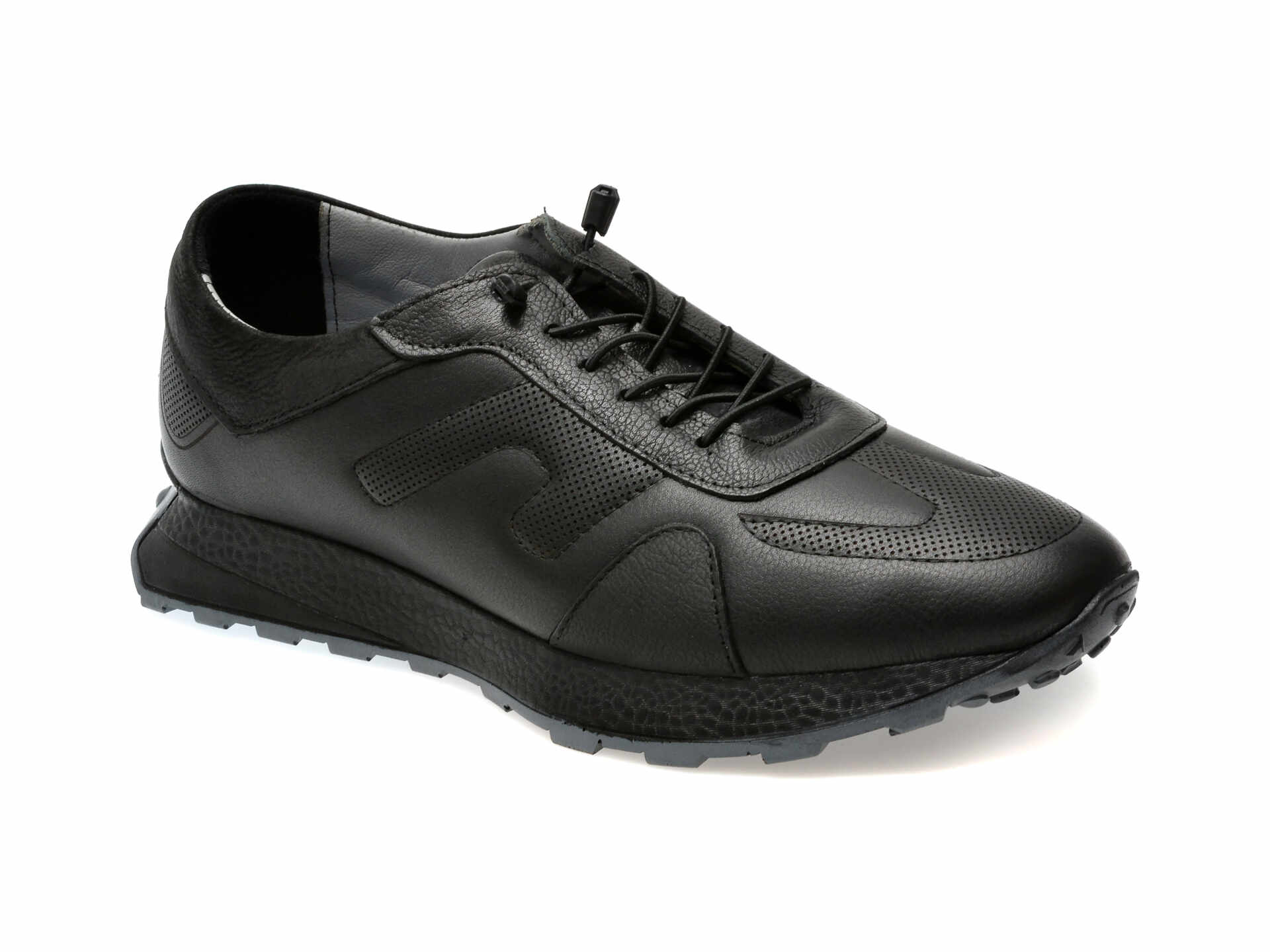 Pantofi casual BITE THE BULLET negri, OY2030, din piele naturala