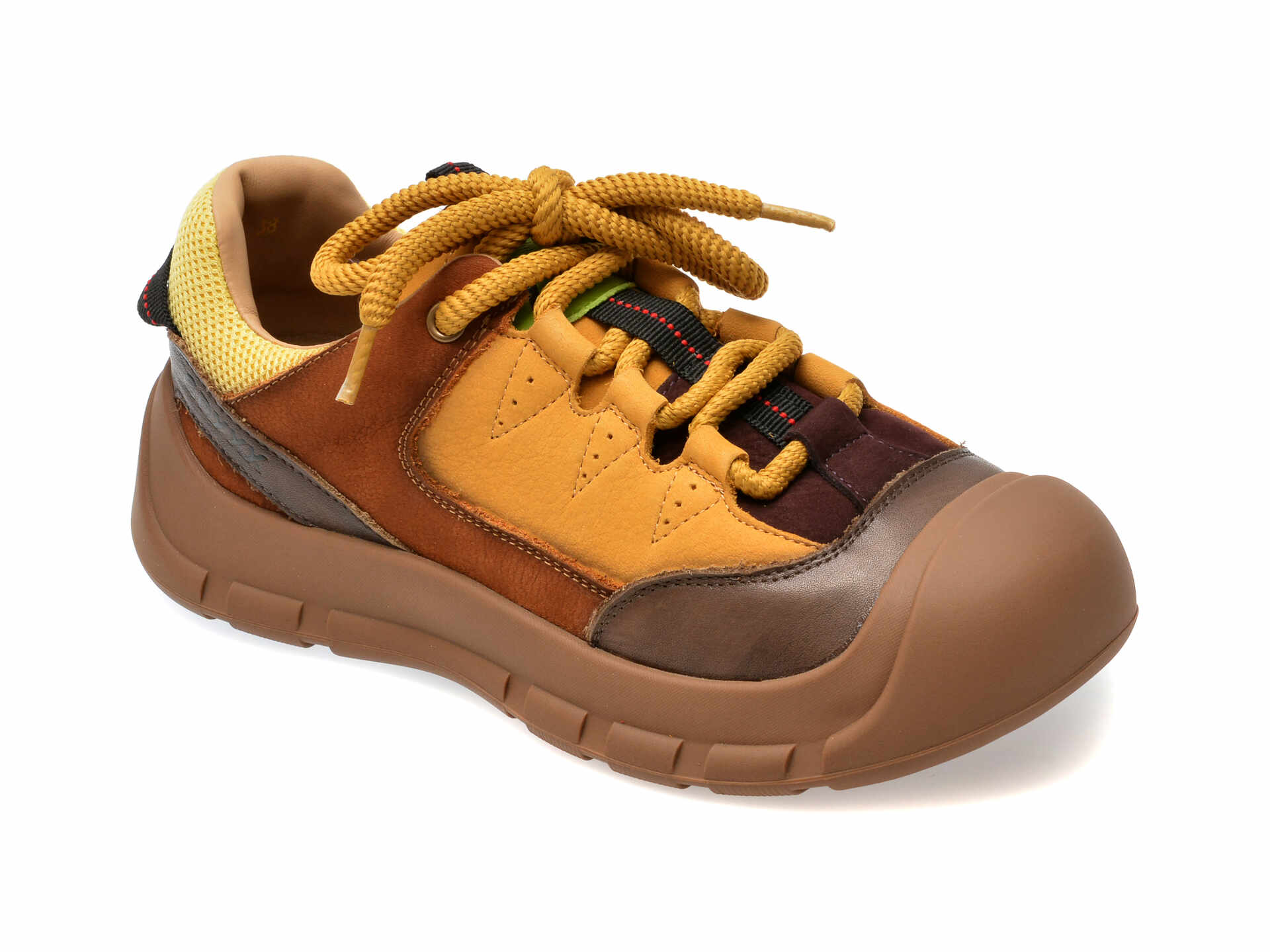 Pantofi casual GRYXX galbeni, 7102, din piele naturala