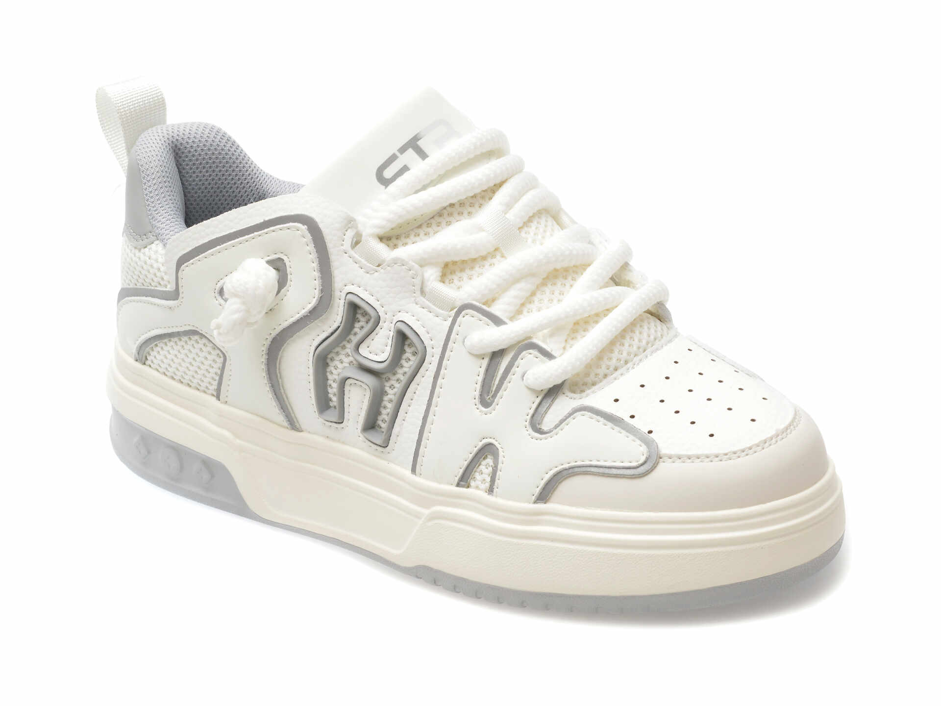 Pantofi sport BITE THE BULLET albi, 5697, din piele ecologica