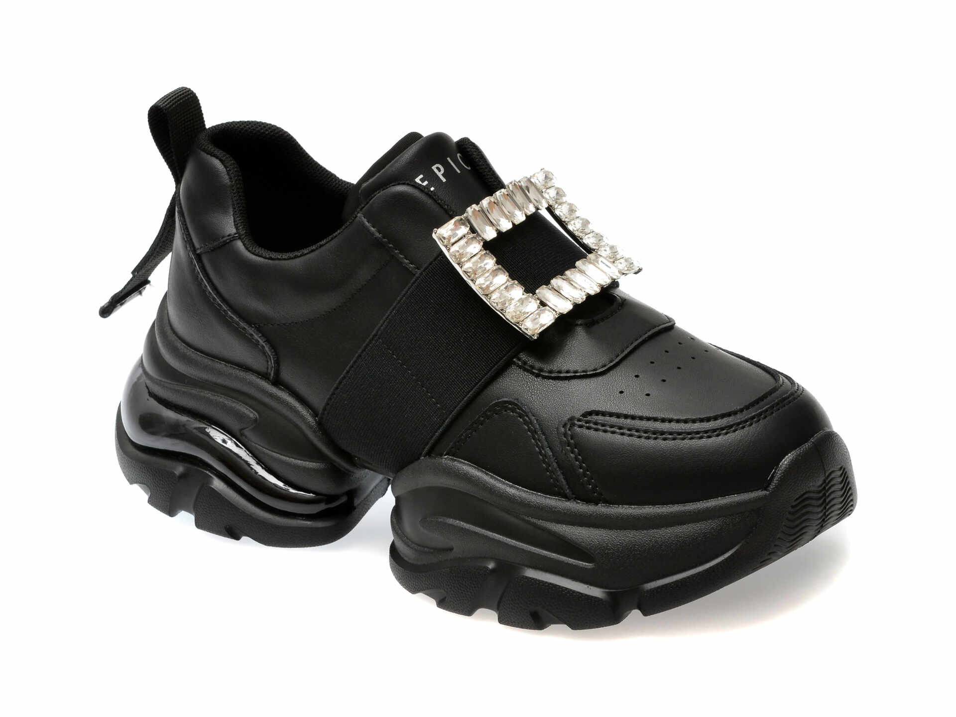 Pantofi casual EPICA negri, 9771, din piele naturala