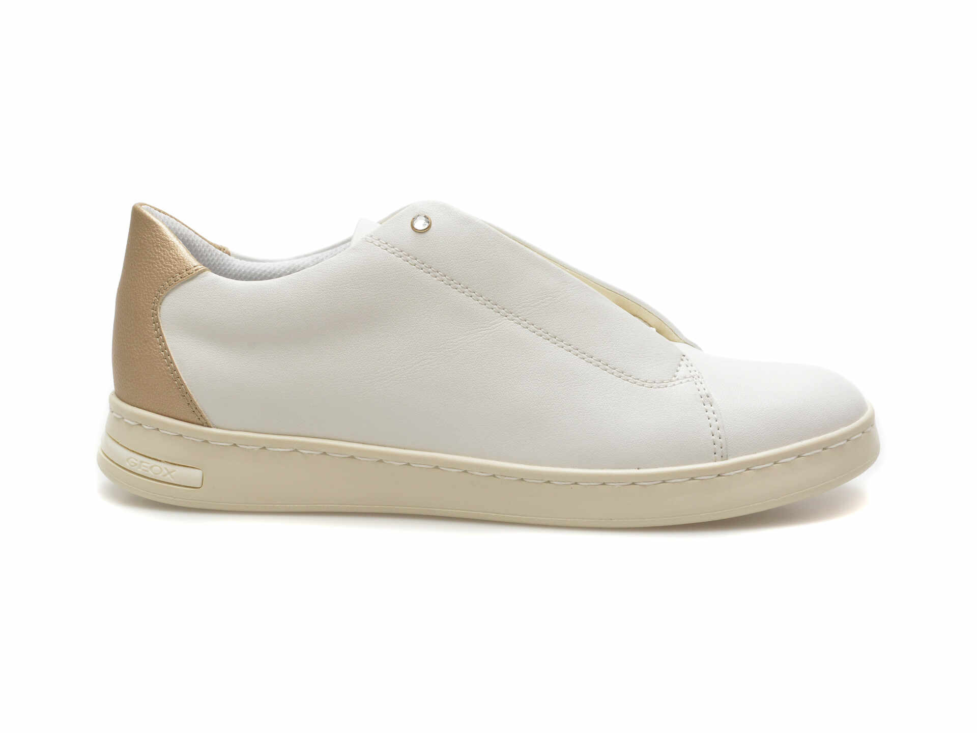 Pantofi casual GEOX albi, D451BA, din piele naturala