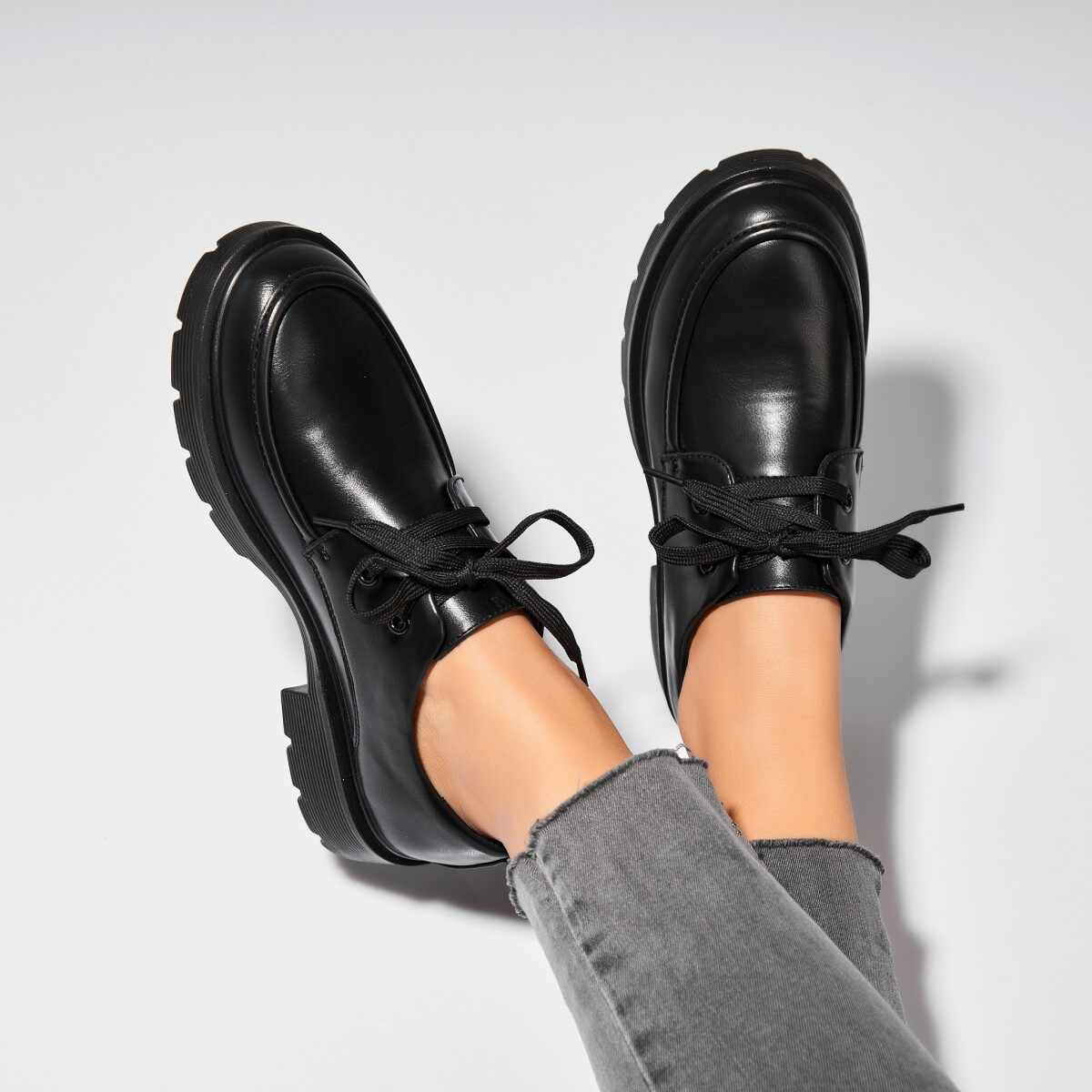 Pantofi dama casual Negri din Piele Ecologica Dalina
