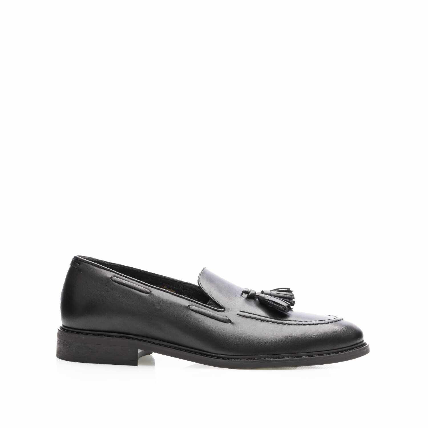 Pantofi eleganți bărbați din piele naturală, Leofex - 554 Negru Box