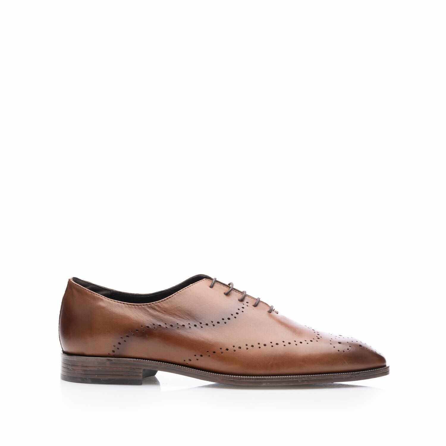 Pantofi eleganţi bărbaţi din piele naturală, Leofex - 986 Cognac Box