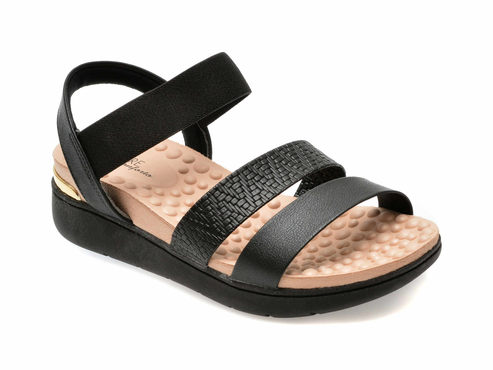Sandale casual MODARE negre, 7151119, din piele ecologica