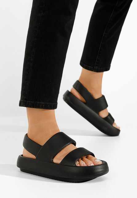 Sandale cu talpa groasa Granza negre