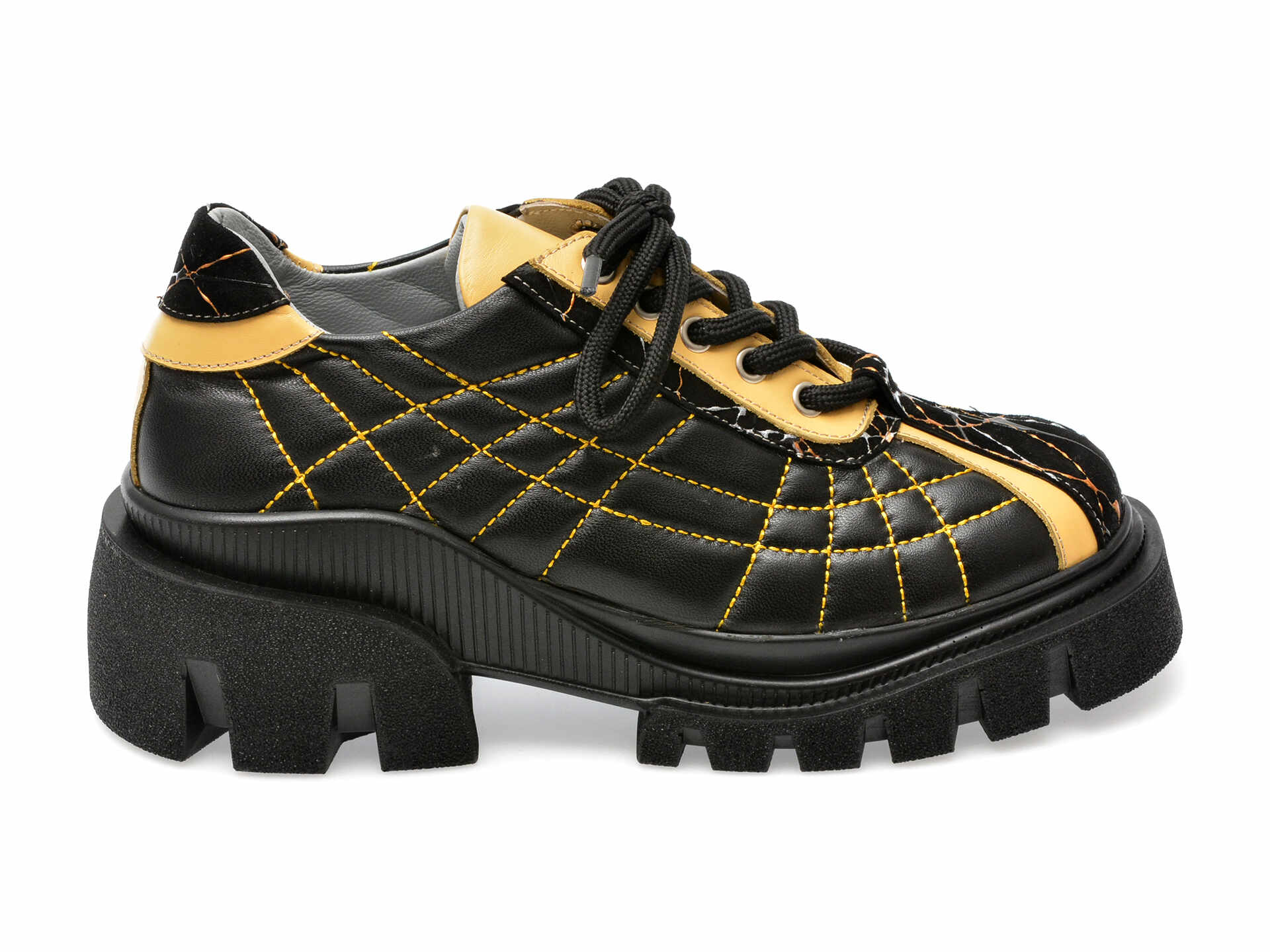 Pantofi EPICA negri, 434076, din piele naturala