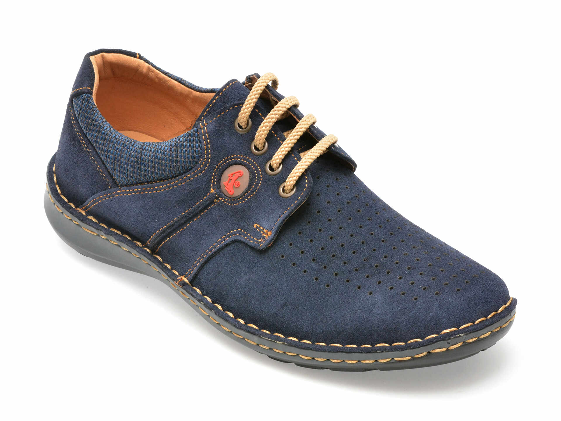 Pantofi OTTER bleumarin, 9560, din piele intoarsa