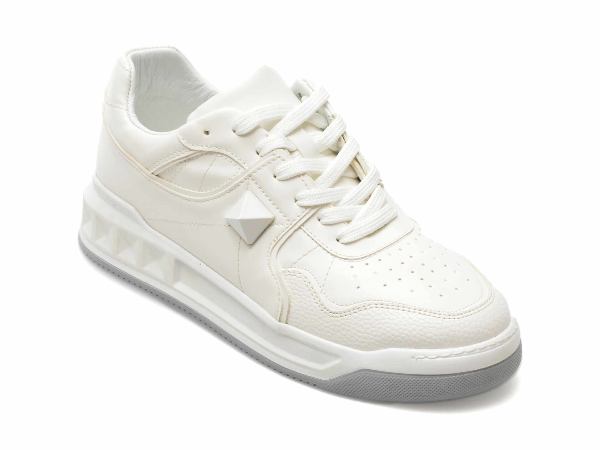 Pantofi PESETTO albi, 2945027, din piele ecologica