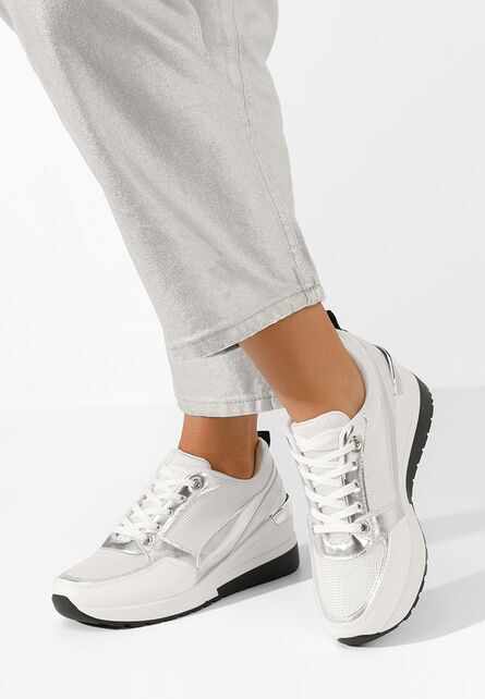 Sneakers cu platforma Tevega albi