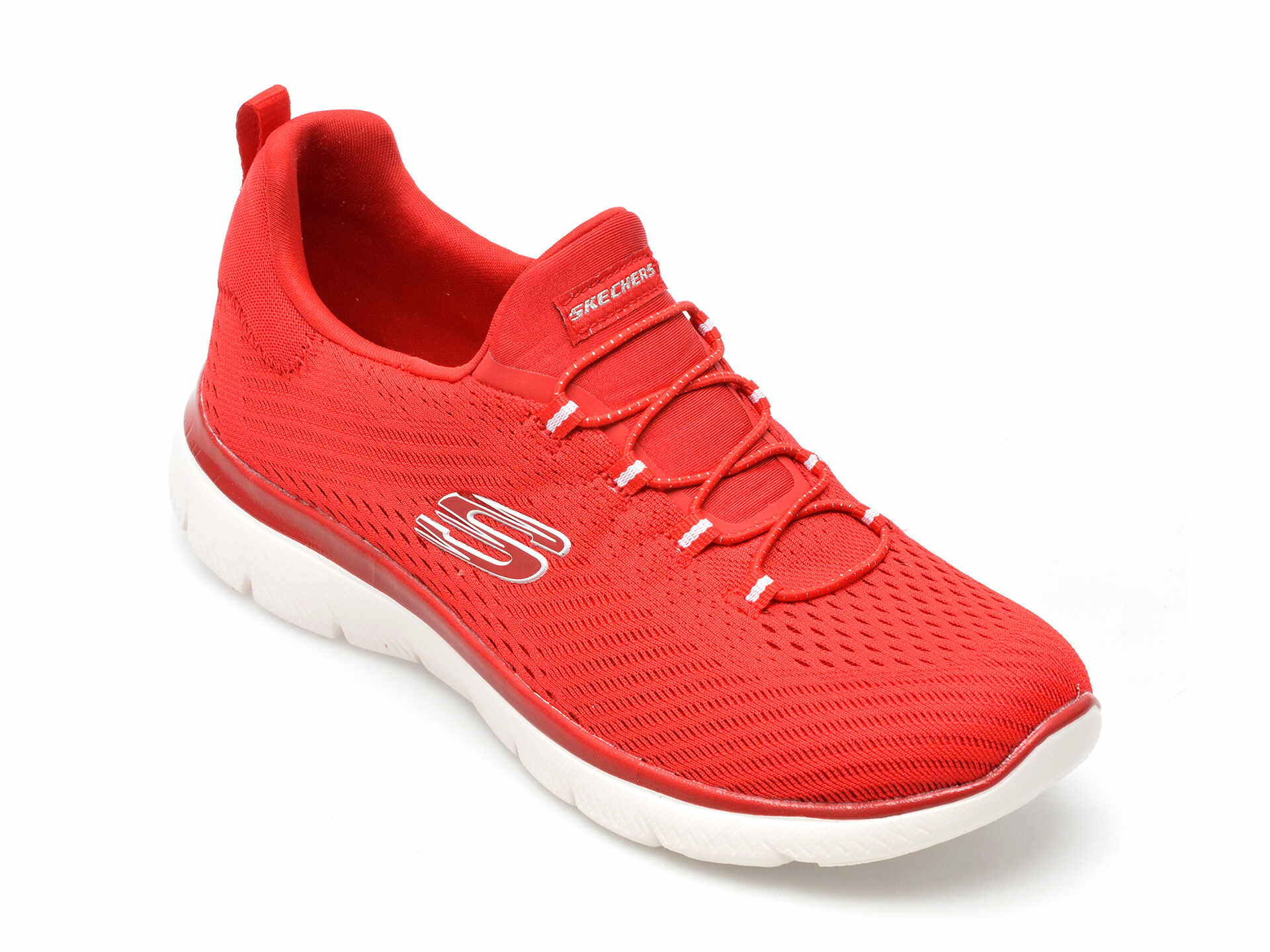 Pantofi sport SKECHERS rosii, SUMMITS, din material textil
