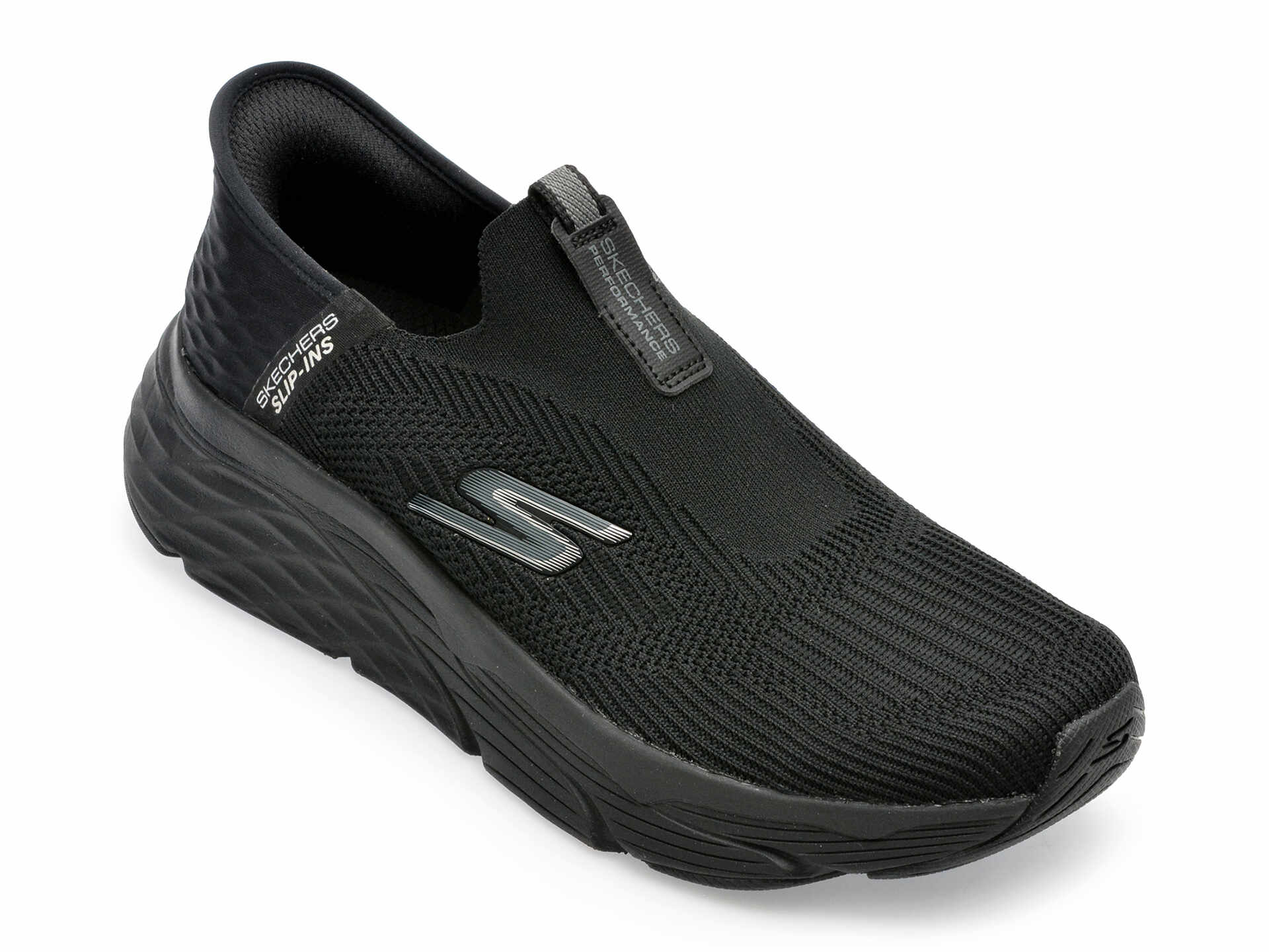 Pantofi SKECHERS negri, MAX CUSHIONING ELITE, din material textil