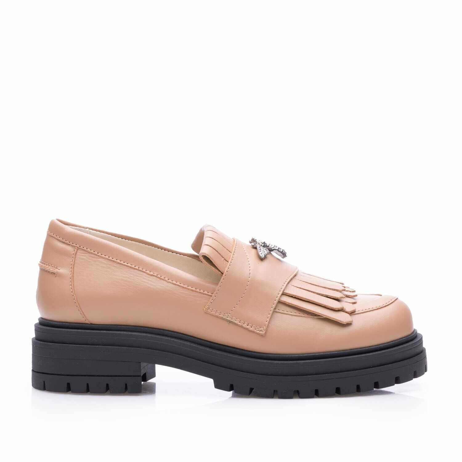 Pantofi casual damă din piele naturală, Leofex - 405 Cappuccino Box