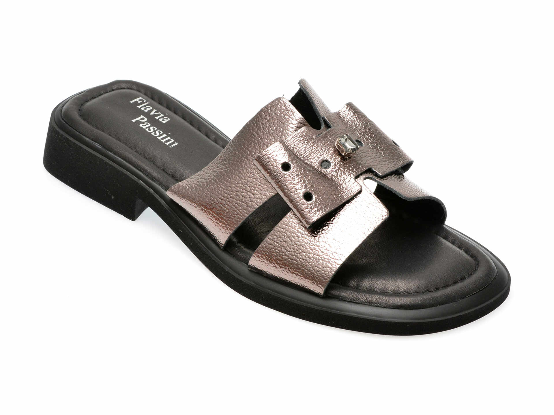Papuci casual FLAVIA PASSINI argintii, 3042068, din piele naturala