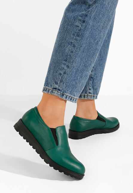 Pantofi casual dama piele Serrea verzi