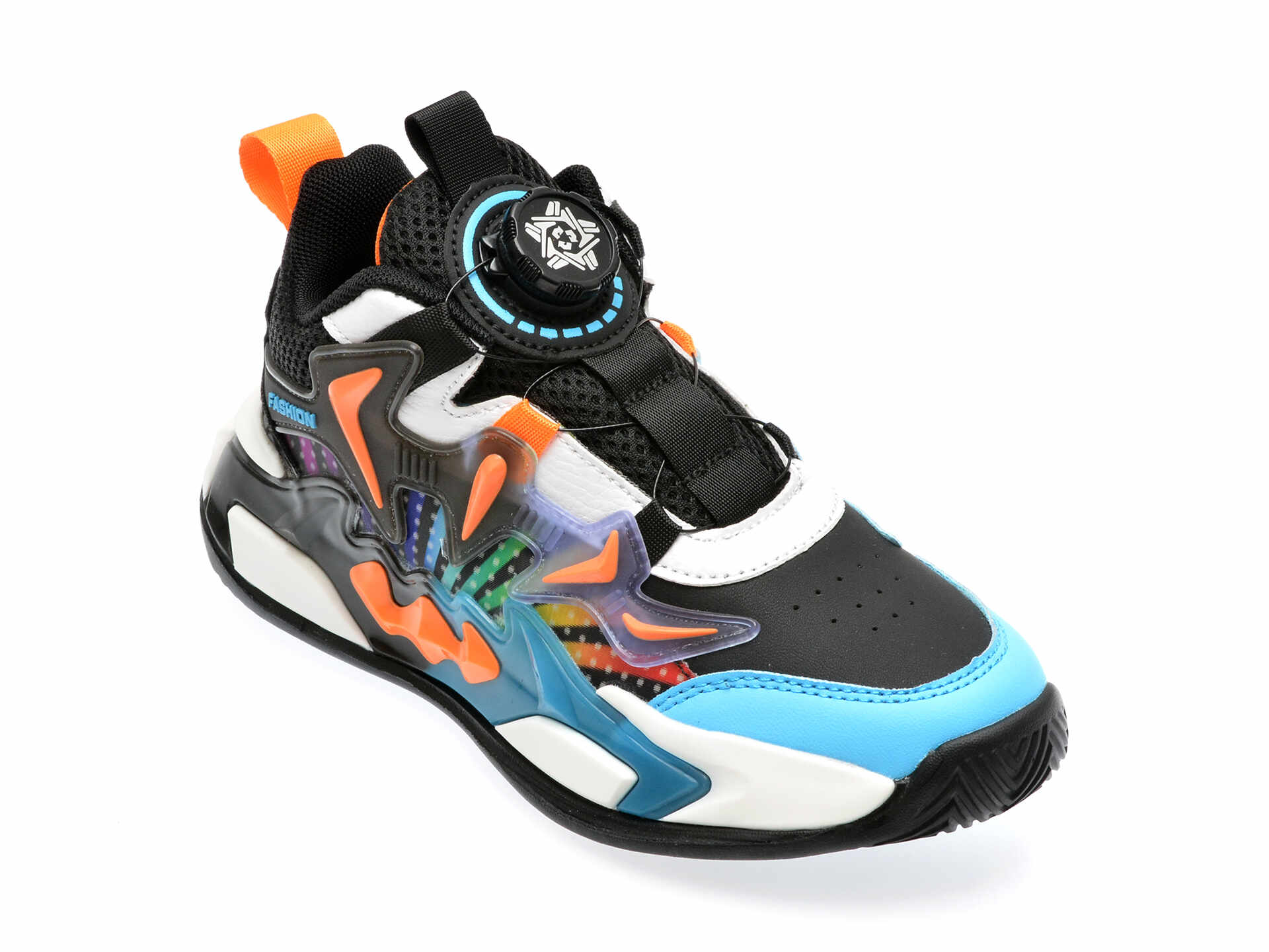 Pantofi sport SPORT negri, L9935, din material textil si piele ecologica