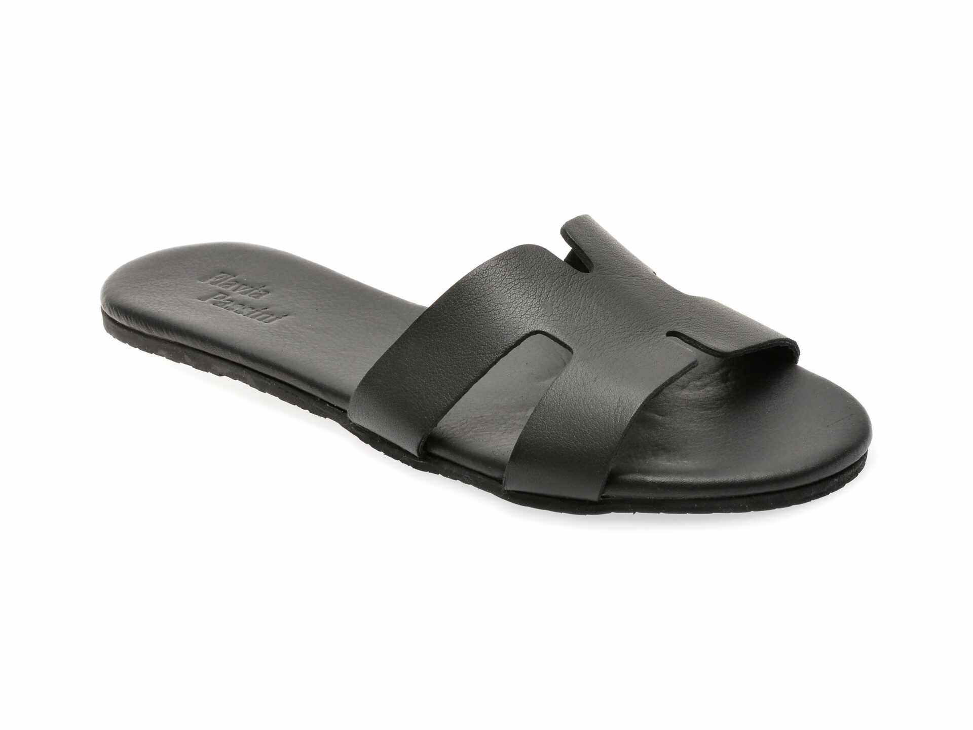 Papuci casual FLAVIA PASSINI negri, 206, din piele naturala