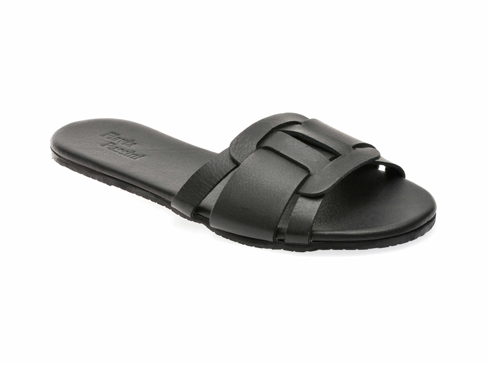 Papuci casual FLAVIA PASSINI negri, 214, din piele naturala