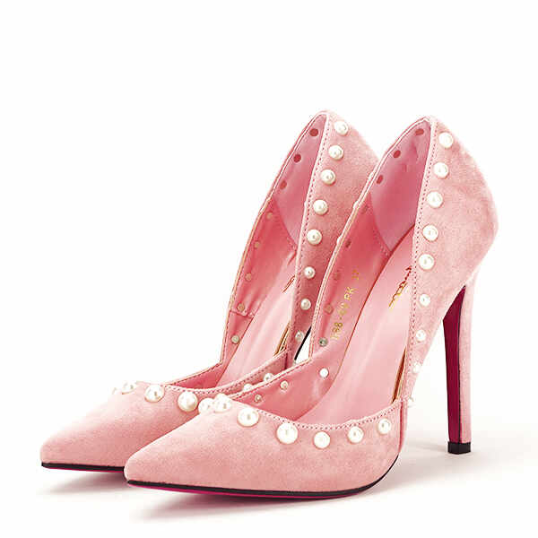 Pantofi roz decupati Carina