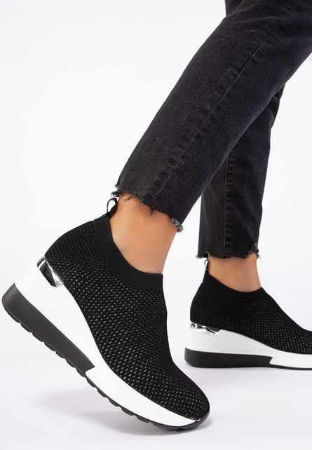 Sneakers cu platforma Zamora Negri