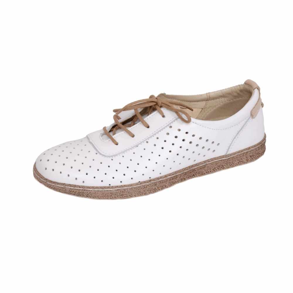 Pantofi confortabili din piele naturala 459 alb