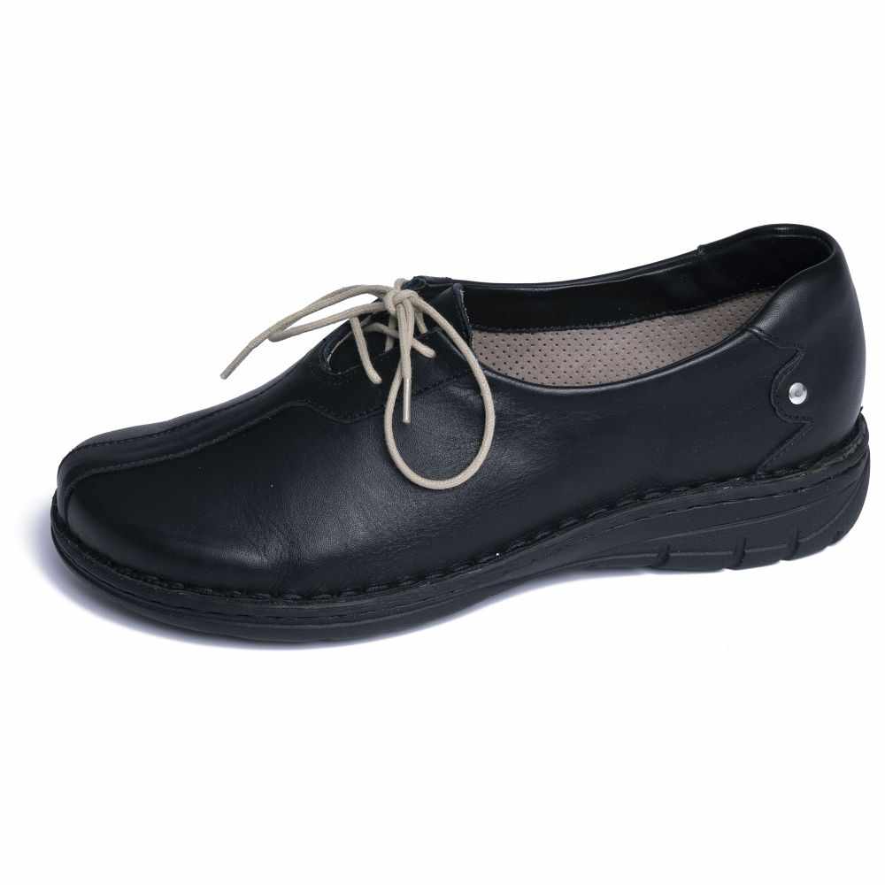 Pantofi confortabili din piele naturala 9001 negru