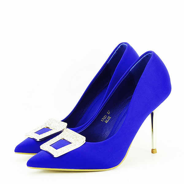Pantofi albastri cu brosa 1700 02